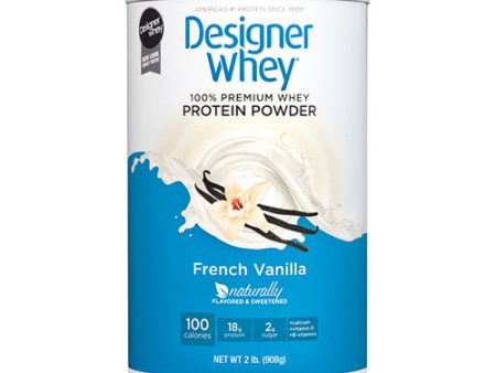 100% Premium Whey Protein Powder, French Vanilla, 2 lb, Designer Whey Fashion