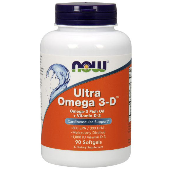 Ultra Omega 3-D, Fish Oil + D3, 90 Softgels, NOW Foods Hot on Sale