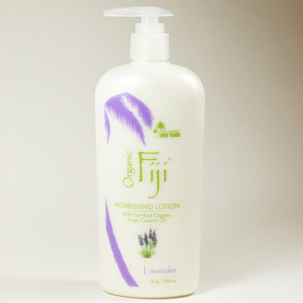 Lavender Nourishing Lotion for Face & Body, Coconut Oil Moisturizer, 12 oz, Organic Fiji Supply