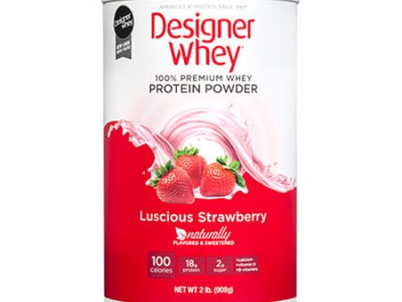 100% Premium Whey Protein Powder, Stawberry, 2 lb, Designer Whey Discount