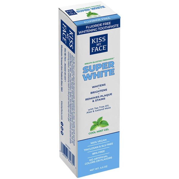 Whitening Cool Mint Gel Fluoride Free Toothpaste, 4.5 oz, Kiss My Face on Sale