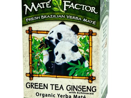 Green Tea Ginseng with Echinacea Organic Yerba Mate Herb Tea, 20 Tea Bags, Mate Factor Online