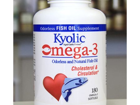 Kyolic Omega-3, Garlic + Fish Oil (formerly Kyolic EPA), 180 Softgels, Wakunaga Online