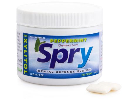 Spry Xylitol Chewing Gum - Peppermint, 100 ct Jar, Xlear (Xclear) Online now