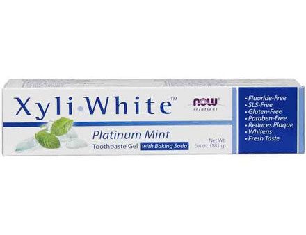 XyliWhite Platinum Mint Toothpaste Gel with Baking Soda, Fluoride-Free, 6.4 oz, NOW Foods Fashion