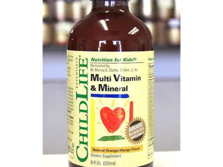 ChildLife Multi Vitamin & Mineral Liquid For Children, Natural Orange Mango, 8 oz on Sale