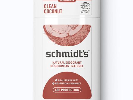 Deodorant Stick, Clean Coconut, 2.65 oz, Schmidt s Deodorant For Sale