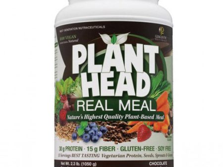 Plant Head Real Meal - Chocolate, Plant-Based Meal Shake, 2.3 lb, Genceutic Naturals Hot on Sale