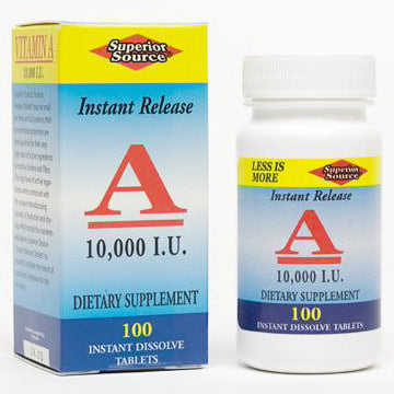 Vitamin A 10,000 IU (Acetate), 100 Instant Dissolve Tablets, Superior Source Sale