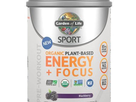 SPORT Pre-Workout Organic Plant-Based Energy + Focus Powder, Blackberry, 15.3 oz (432 g), Garden of Life Supply