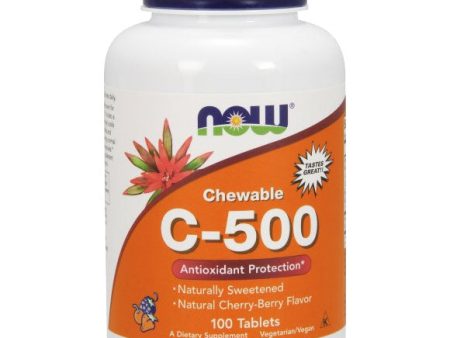 Vitamin C-500 Chewable Cherry, 100 Lozenges, NOW Foods Hot on Sale