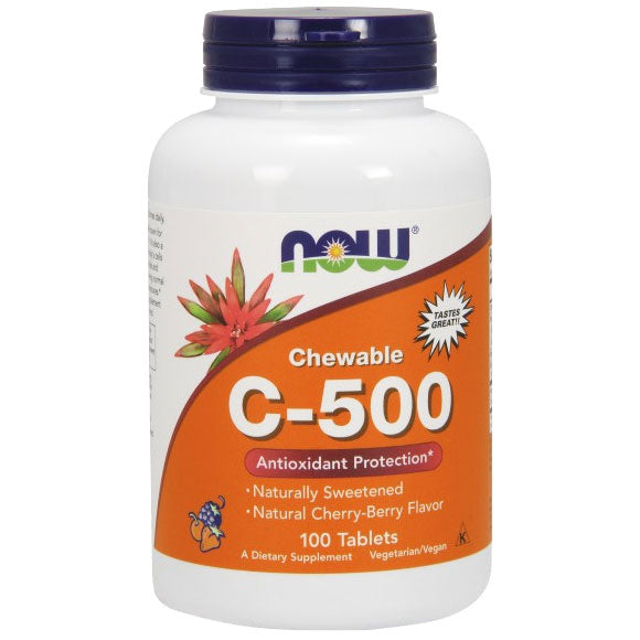 Vitamin C-500 Chewable Cherry, 100 Lozenges, NOW Foods Hot on Sale