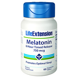 Melatonin 6 Hour Timed Release 750 mcg, 60 Vegetarian Tablets, Life Extension Online Hot Sale