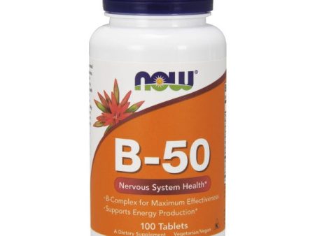 Vitamin B-50 Vegetarian, B Complex 100 Tabs, NOW Foods on Sale