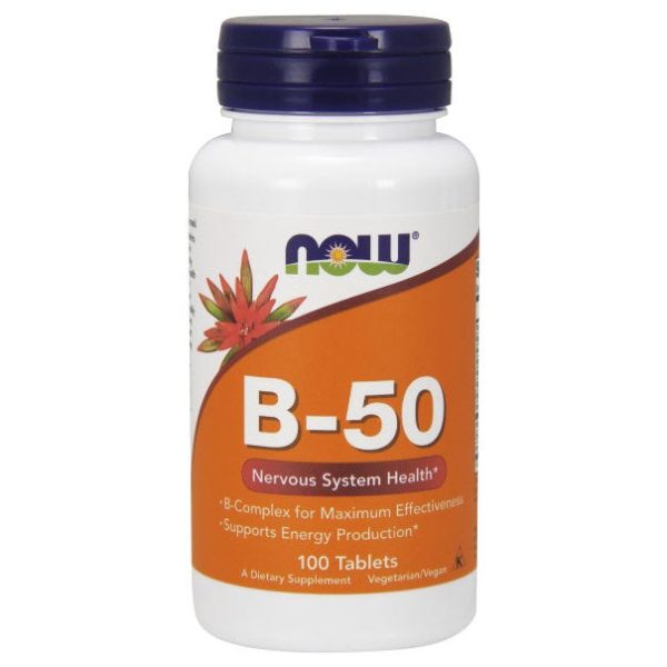 Vitamin B-50 Vegetarian, B Complex 100 Tabs, NOW Foods on Sale