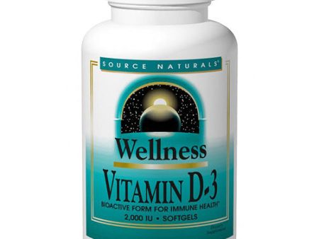 Wellness Vitamin D-3 2000 IU, 100 Softgels, Source Naturals For Sale