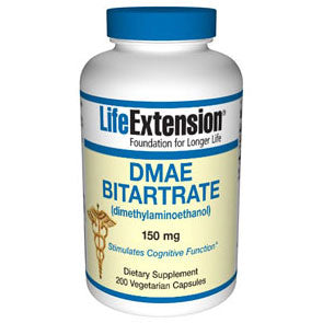 DMAE Bitartrate (dimethylaminoethanol) 150 mg, 200 Vegetarian Capsules, Life Extension Fashion